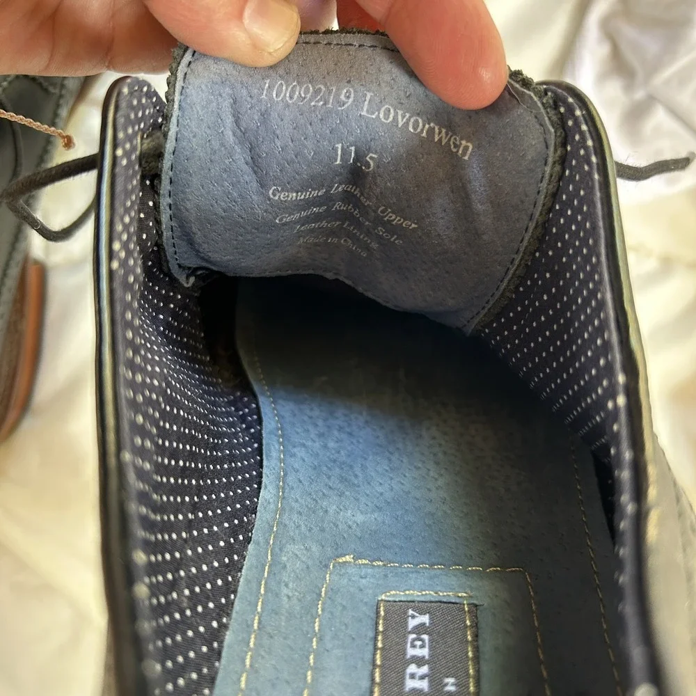 Aston Grey‎ Men's Lovorwen Wingtip Oxfords Size 11.5 Dress Shoes Black Leather